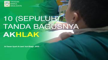 10 Tanda Bagusnya Akhlak  -